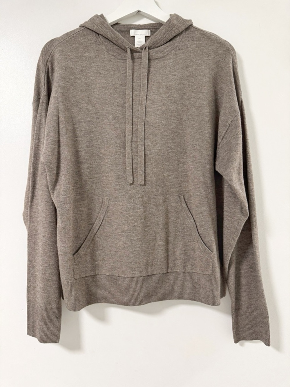 H&M Taupe Hooded Knit Pullover Sweater Hoodie SMALL
